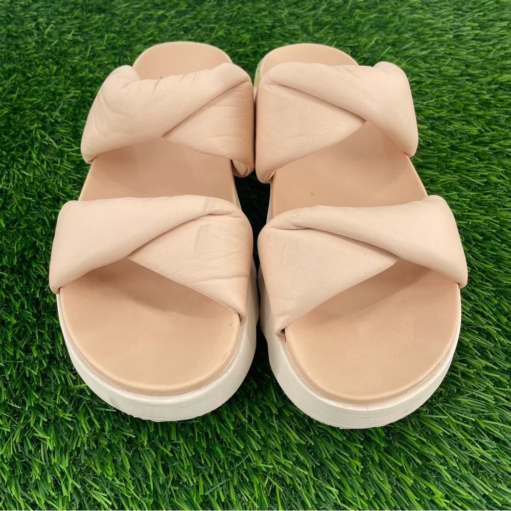 SOREL Viibe Platform Slip On Cushion Comfort Casual Neutral Twist Slide Sandal